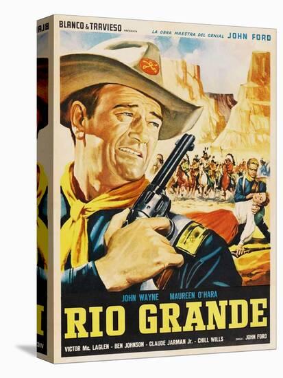 Rio Grande, Mexican Movie Poster, 1950-null-Stretched Canvas