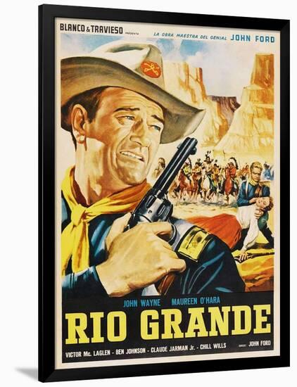 Rio Grande, Mexican Movie Poster, 1950-null-Framed Art Print