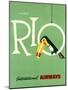 Rio International Airways Vintage Travel Poster-null-Mounted Art Print