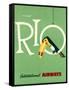 Rio International Airways Vintage Travel Poster-null-Framed Stretched Canvas