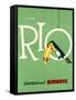 Rio International Airways Vintage Travel Poster-null-Framed Stretched Canvas