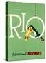 Rio International Airways Vintage Travel Poster-null-Stretched Canvas