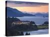 Rio Negro Province, Lake District, Hotel Llao Llao and Lake Nahuel Huapi, Dusk, Argentina-Walter Bibikow-Stretched Canvas