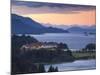 Rio Negro Province, Lake District, Hotel Llao Llao and Lake Nahuel Huapi, Dusk, Argentina-Walter Bibikow-Mounted Photographic Print