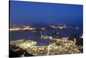 Rio's Skyline at Night From Sugar Loaf Mountain-Alex Saberi-Stretched Canvas