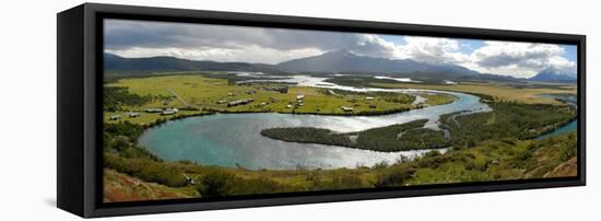 Rio Serrano and Los Cuernos Del Paine-Tony Waltham-Framed Stretched Canvas