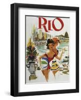 Rio Travel Poster-null-Framed Giclee Print