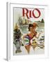 Rio Travel Poster-null-Framed Premium Giclee Print