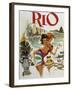 Rio Travel Poster-null-Framed Premium Giclee Print