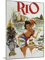 Rio Travel Poster-null-Mounted Premium Giclee Print