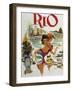 Rio Travel Poster-null-Framed Premium Giclee Print