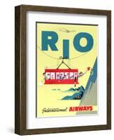 "Rio" Vintage Travel Poster, International Airways-Piddix-Framed Art Print