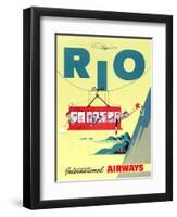 "Rio" Vintage Travel Poster, International Airways-Piddix-Framed Art Print