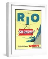 "Rio" Vintage Travel Poster, International Airways-Piddix-Framed Art Print