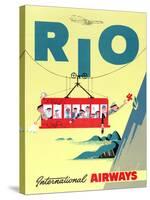 "Rio" Vintage Travel Poster, International Airways-Piddix-Stretched Canvas