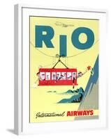 "Rio" Vintage Travel Poster, International Airways-Piddix-Framed Art Print