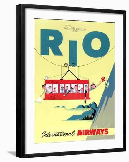 "Rio" Vintage Travel Poster, International Airways-Piddix-Framed Art Print