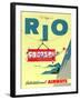 "Rio" Vintage Travel Poster, International Airways-Piddix-Framed Art Print