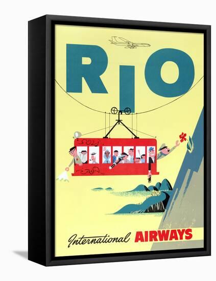 "Rio" Vintage Travel Poster, International Airways-Piddix-Framed Stretched Canvas