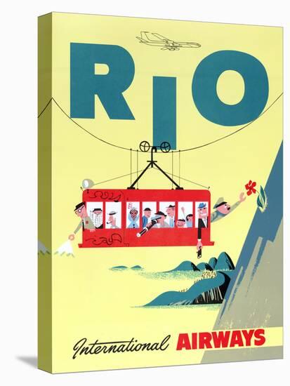 "Rio" Vintage Travel Poster, International Airways-Piddix-Stretched Canvas