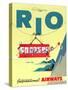 "Rio" Vintage Travel Poster, International Airways-Piddix-Stretched Canvas