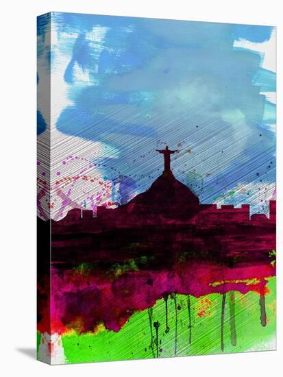Rio Watercolor Skyline-NaxArt-Stretched Canvas