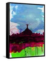 Rio Watercolor Skyline-NaxArt-Framed Stretched Canvas