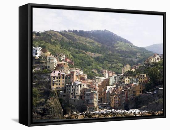 Riomaggiore, Cinque Terre, Liguria, Italy, Europe-null-Framed Stretched Canvas