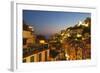 Riomaggiore Rooftops and the Castle at Dusk-Mark Sunderland-Framed Photographic Print