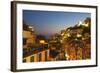 Riomaggiore Rooftops and the Castle at Dusk-Mark Sunderland-Framed Photographic Print