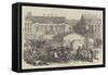Riot at Berlin on the Domhofs-Platz-null-Framed Stretched Canvas