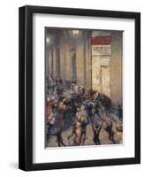 Riot at the Gallery in Front of a Cafe-Umberto Boccioni-Framed Art Print