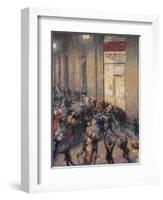 Riot at the Gallery in Front of a Cafe-Umberto Boccioni-Framed Art Print