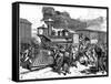 Riot by Railroad Workers at Martinsburg on the Baltimore-Ohio Railroad, USA, 1877-null-Framed Stretched Canvas