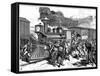 Riot by Railroad Workers at Martinsburg on the Baltimore-Ohio Railroad, USA, 1877-null-Framed Stretched Canvas