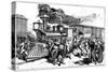 Riot by Railway Workers at Martinsbury on the Baltimore and Ohio Railroad, August, 1877-null-Stretched Canvas