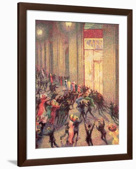 Riot in the Galleria, 1909-Umberto Boccioni-Framed Giclee Print