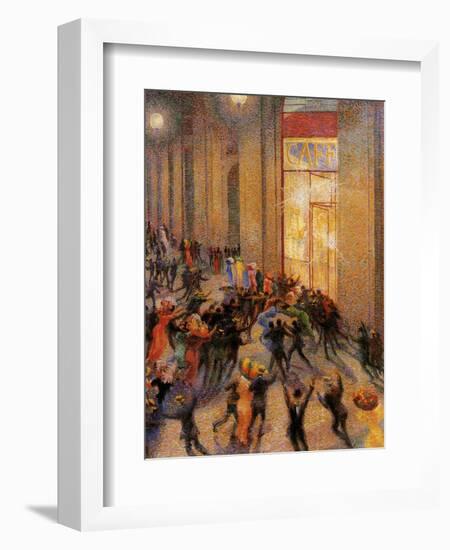 Riot in the Galleria-Umberto Boccioni-Framed Giclee Print