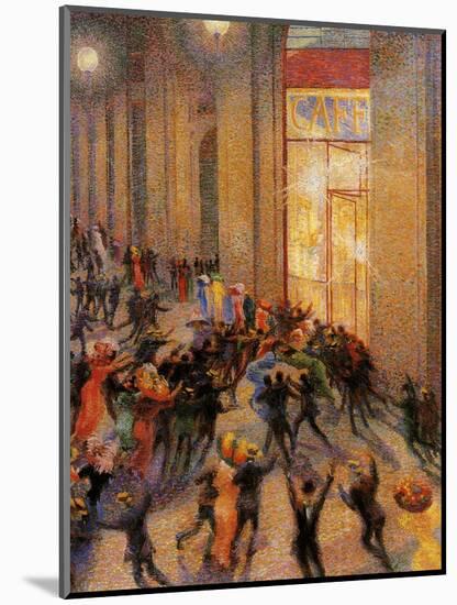 Riot in the Galleria-Umberto Boccioni-Mounted Giclee Print