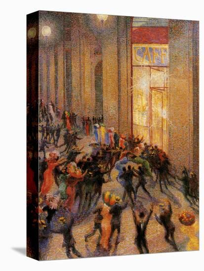 Riot in the Galleria-Umberto Boccioni-Stretched Canvas