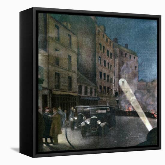 Riot on Rue Nationale, Paris, 1934-null-Framed Stretched Canvas