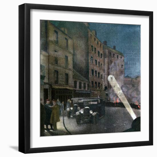 Riot on Rue Nationale, Paris, 1934-null-Framed Giclee Print