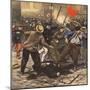 Riot, Police Injured-null-Mounted Art Print