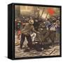 Riot, Police Injured-null-Framed Stretched Canvas