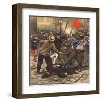 Riot, Police Injured-null-Framed Art Print