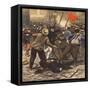 Riot, Police Injured-null-Framed Stretched Canvas