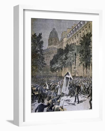 Rioting in Paris, 1893-null-Framed Giclee Print