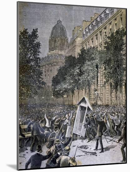 Rioting in Paris, 1893-null-Mounted Giclee Print