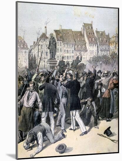 Rioting in Place Kléber, Strasbourg, 1893-null-Mounted Giclee Print