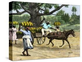 Ripe Bananas Brought to the Wharf, Annatto Bay, Jamaica, 1880s-null-Stretched Canvas